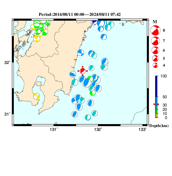 過去に起きた地震のＣＭＴ解