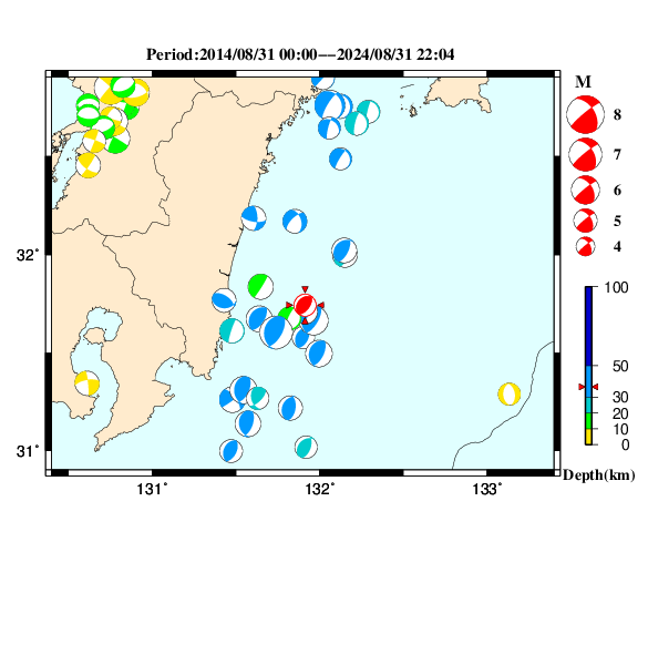 過去に起きた地震のＣＭＴ解