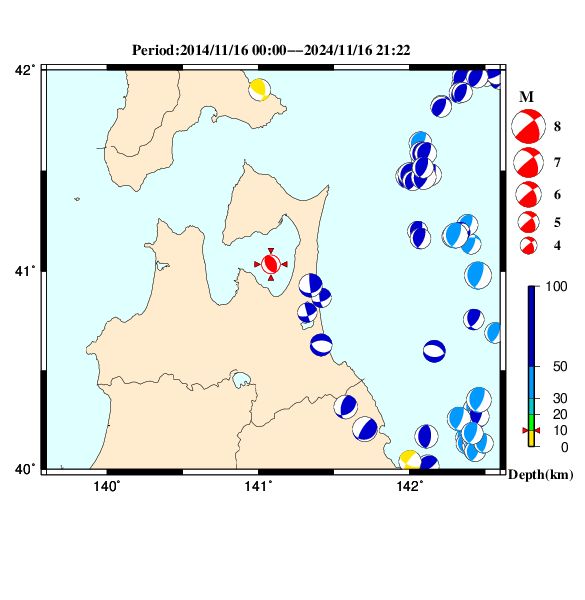 過去に起きた地震のＣＭＴ解