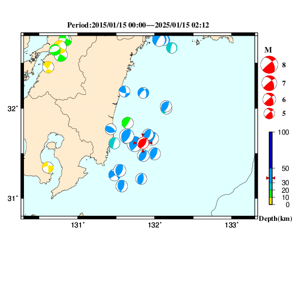 過去に起きた地震のＣＭＴ解