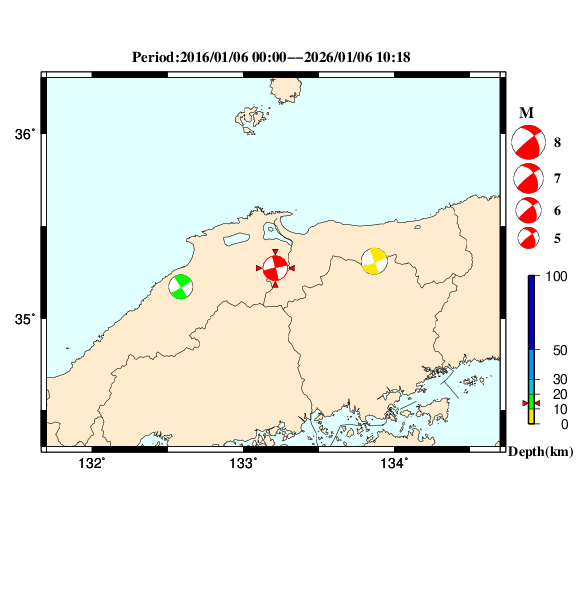 過去に起きた地震のＣＭＴ解