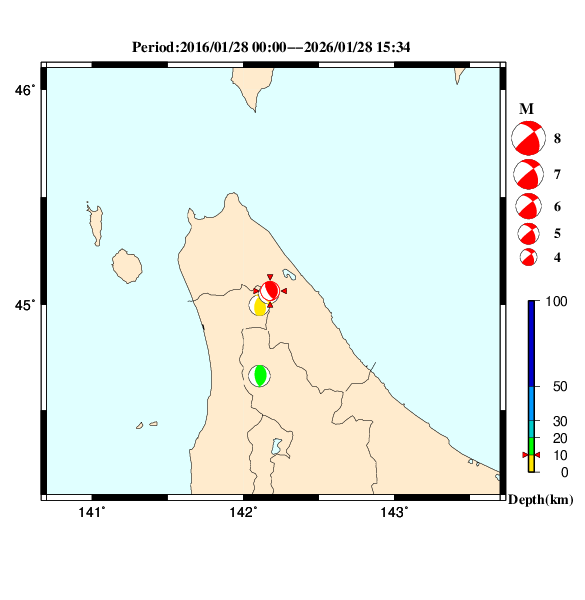 過去に起きた地震のＣＭＴ解