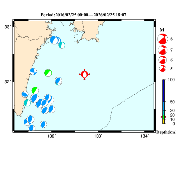 過去に起きた地震のＣＭＴ解