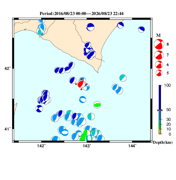 過去に起きた地震のＣＭＴ解