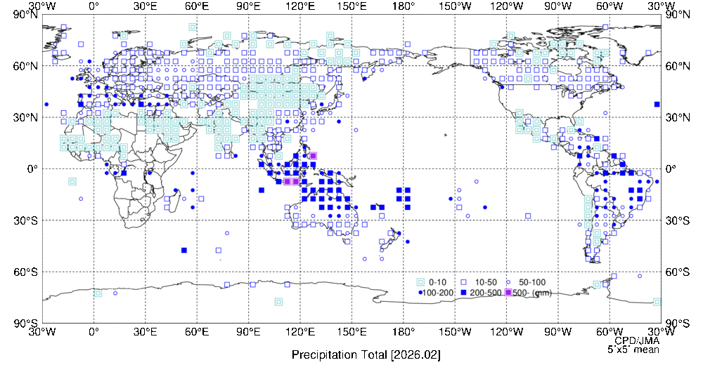 月降水量階級分布図の図