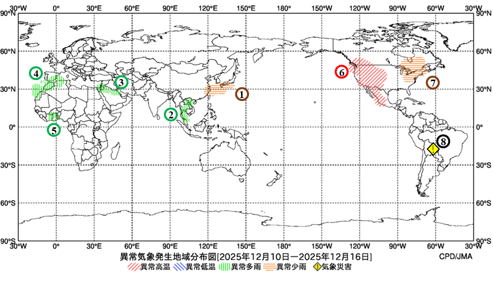 異常気象現象分布図