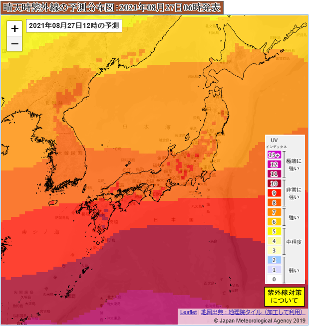 晴天時の予測分布図