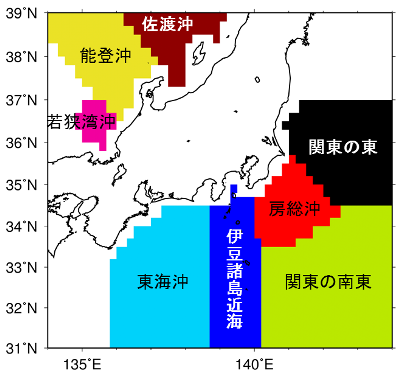 関東・東海・北陸周辺海域図