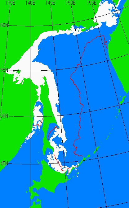 3月25日の海氷分布図