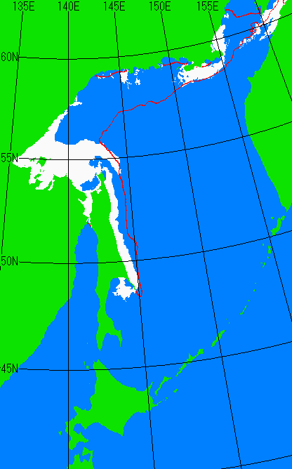 海氷分布図（オホーツク海全体）