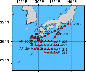 海洋観測点位置図