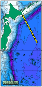 北海道周辺・日本東方測線図