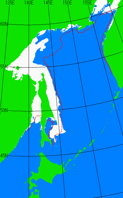 1月5日の海氷分布図