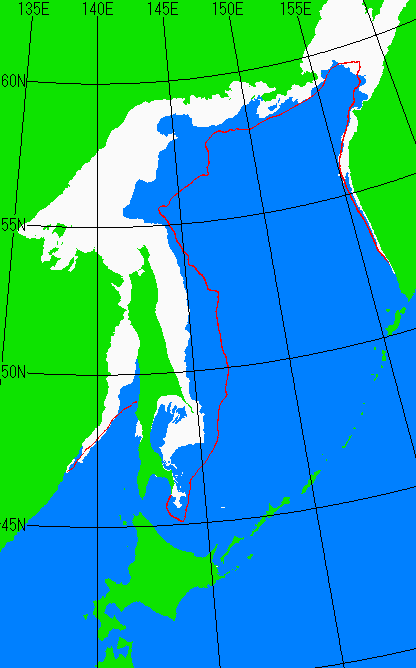 1月15日の海氷分布図