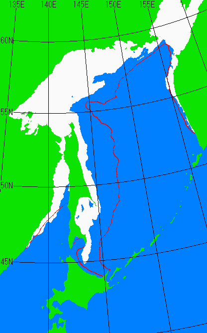 海氷分布図（オホーツク海全体）