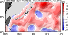海面高度偏差 10日先