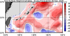 海面高度偏差 10日先