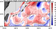 海面高度偏差 20日先
