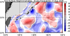 海面高度偏差 10日先