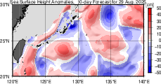 海面高度偏差 10日先