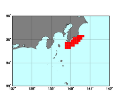 千葉県南部沿岸(304)の海域範囲の図