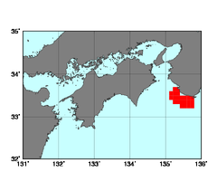 和歌山県南部沿岸（紀伊水道側）(513)の海域範囲の図
