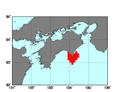 高知県東部沿岸(515)の海域範囲の図
