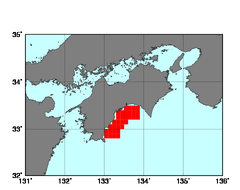 土佐湾(516)の海域範囲の図