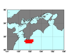 高知県西部沿岸(517)の海域範囲の図