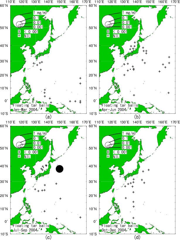 2004年のタールボール密度