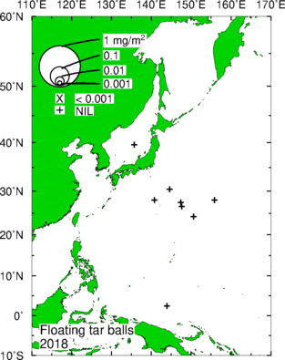 2018年のタールボール密度