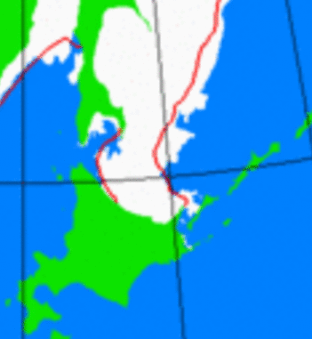 海氷分布図（北海道周辺）