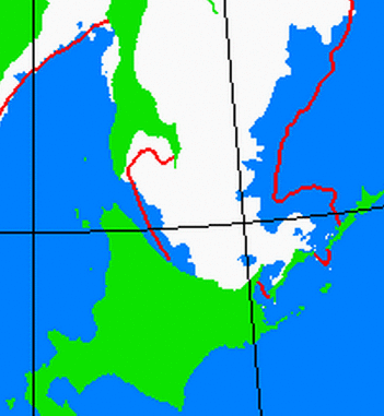 海氷分布図（北海道周辺）