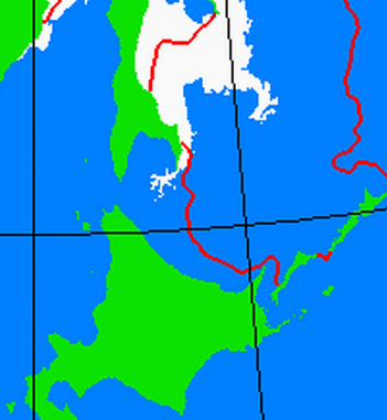 海氷分布図（北海道周辺）