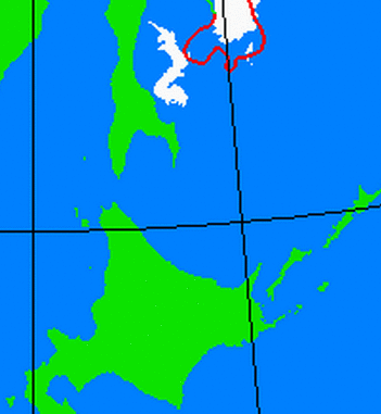 海氷分布図（北海道周辺）