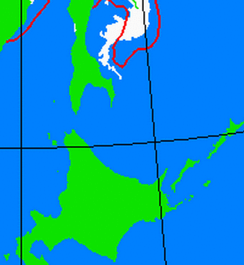 海氷分布図（北海道周辺）