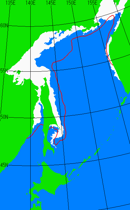 海氷分布図（オホーツク海全体）