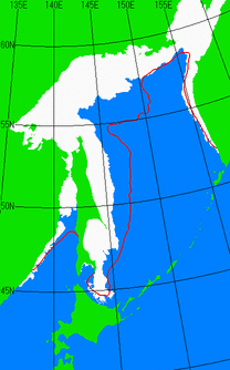 1月20日の海氷分布図