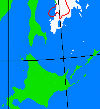 海氷分布図（北海道周辺）