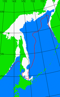 1月25日の海氷分布図