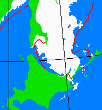 海氷分布図（北海道周辺）