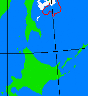 海氷分布図（北海道周辺）