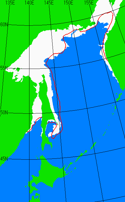 海氷分布図（オホーツク海全体）