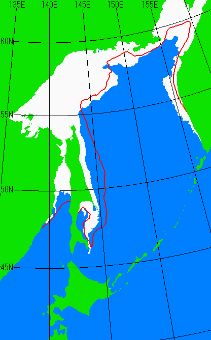 1月5日の海氷分布図