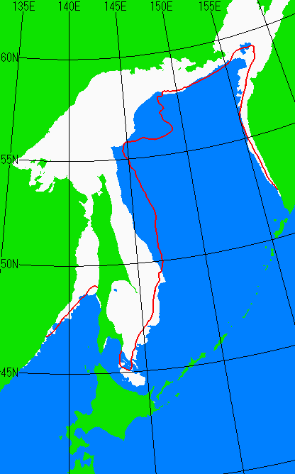 1月15日の海氷分布図