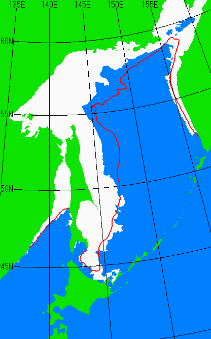 1月20日の海氷分布図