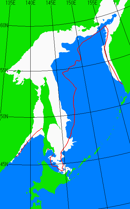 1月25日の海氷分布図