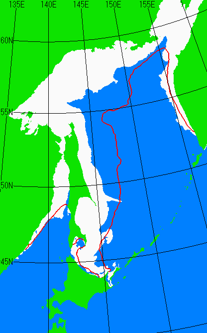 海氷分布図（オホーツク海全体）