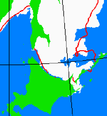 海氷分布図（北海道周辺）