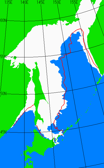 2月15日の海氷分布図